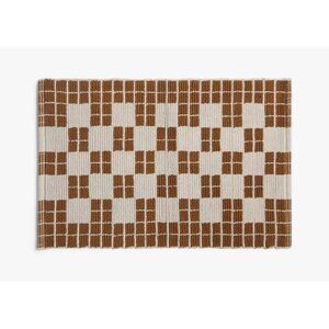 Parachute for Target 100% Cotton Brown Pecan & Off White Tile Textured Bath Mat